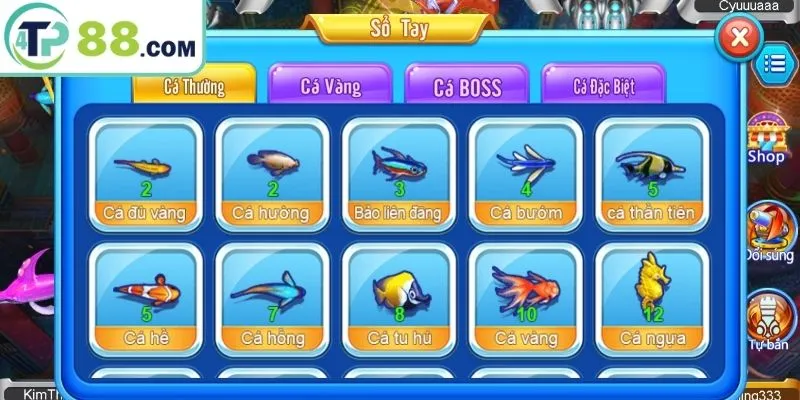 Hệ số thưởng của bắn cá vàng